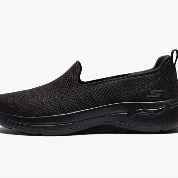 NWOT SKECHERS WOMENS AIR COOLED ARCH FIT BLACK SNEAKERS 8.5 - Picture 4 of 13